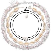 Shell Jewelry Sets bracelet & necklace with ABS Plastic Pearl & for woman & enamel Length Approx 17.72 Inch Approx 16.94 Inch Approx 15.75 Inch Approx 6.30 Inch Sold By Set
