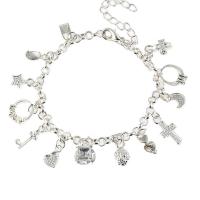Zinc Alloy Bracelet silver color plated for woman nickel lead & cadmium free 200mm Sold By Bag