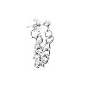 Titanium Staal Earring, silver plated, ovale keten & voor vrouw, nikkel, lood en cadmium vrij, 50mm, 5paren/Bag, Verkocht door Bag