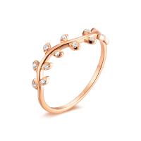 Solidny srebrny pierścień, 925 Srebro, biżuteria moda & różnej wielkości do wyboru & dla kobiety & z kamieniem, różowe złoto, sprzedane przez PC
