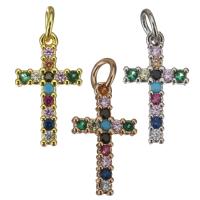 Brass Cross Pendants plated micro pave cubic zirconia nickel lead & cadmium free Approx 3.5mm Sold By Lot