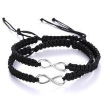 Friendship Bracelet Zinc Alloy with Polyester Cord Infinity handmade Korean style & Unisex & woven pattern nickel lead & cadmium free Length Approx 6.70-11.03 Inch Sold By Set