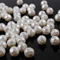 ABS Plast Pärlor, formsprutning, Mini & DIY & olika storlek för val & oäkta pärla & fasetterad, vit, Hål:Ca 6mm, Säljs av Bag