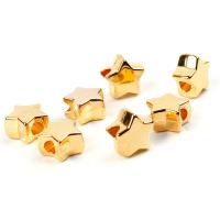 ABS Plastic Beads Star gold color plated Mini & cute & DIY 13*7mm Sold By Bag