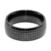 Stainless Steel Finger Ring plated fashion jewelry & Unisex black Sold By PC