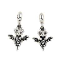 European Style Zinc Alloy Dangle Beads Dragon antique silver color plated DIY nickel lead & cadmium free Approx 4mm Sold By Bag