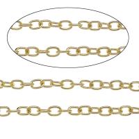 Cadenas de Aluminio, chapado en color dorado, cadena oval, libre de níquel, plomo & cadmio, 8x6x1.35mm, 100m/Bolsa, Vendido por Bolsa