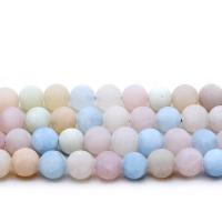 Morganite Beads Round & frosted multi-colored Sold Per Approx 14.9 Inch Strand