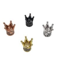 Rhinsten Messing Perler, Crown, forgyldt, Mini & mode smykker & du kan DIY & med rhinestone, flere farver til valg, nikkel, bly & cadmium fri, 12x10mm, Hole:Ca. 1.8mm, 20pc'er/Bag, Solgt af Bag