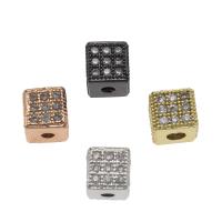 Rhinestone Brass Beads Square plated fashion jewelry & DIY & with rhinestone nickel lead & cadmium free Approx 1.8mm Sold By Bag