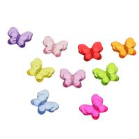 Transparent akryl perler, Butterfly, mode smykker & du kan DIY, blandede farver, 21.50x18x7mm, Hole:Ca. 1.5mm, Ca. 385pc'er/Bag, Solgt af Bag