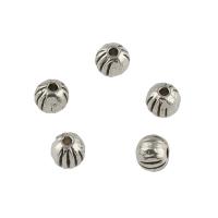 Zinc Alloy Jewelry Beads Round antique silver color plated DIY Approx 0.99mm Approx Sold By Bag