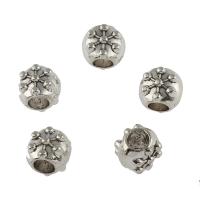 Perles European en alliage de zinc, Plaqué de couleur d'argent, DIY, 8.60x9.90x8.70mm, Trou:Environ 4.6mm, Environ 52PC/sac, Vendu par sac