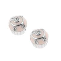 316L Stainless Steel European Bead Cake Mini & DIY & enamel & with rhinestone pink Approx 4mm Sold By Bag