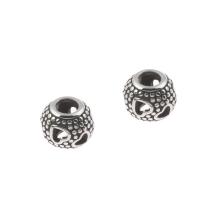 Stainless Steel European Beads 316L Stainless Steel Round blacken original color Approx 4mm Sold By Bag