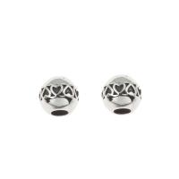 Stainless Steel European Beads 316L Stainless Steel Round blacken original color Approx 4mm Sold By Bag