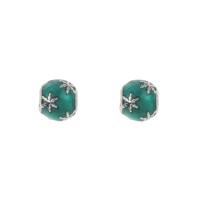 Stainless Steel European Beads 316L Stainless Steel Round enamel green Approx 4mm Sold By Bag