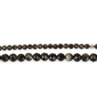 Guld Obsidian Bead, DIY & olika storlek för val, Hål:Ca 1mm, Såld Per Ca 15.5 inch, Ca 16 inch Strand