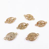 Zinc Alloy Connector gold color plated with rhinestone & 1/1 loop & hollow nickel lead & cadmium free 22*13mm Sold By Bag