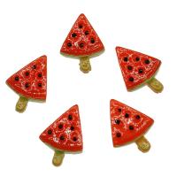 Food Resin Cabochon Watermelon fashion jewelry & DIY black and red Sold By Bag