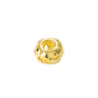 Holle Brass Beads, Messing, gold plated, DIY & groot gat, nikkel, lood en cadmium vrij, 11x7mm, Ca 10pC's/Lot, Verkocht door Lot