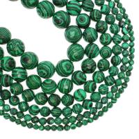 Malahita perle, Malahit, Krug, različite veličine za izbor & faceted, zelen, Rupa:Približno 1mm, Prodano Per Približno 14.9 inčni Strand