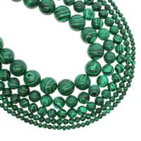 Malahita perle, Malahit, Krug, različite veličine za izbor, zelen, Rupa:Približno 1mm, Prodano Per Približno 14.9 inčni Strand