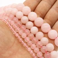 Natürliche Rosenquarz Perlen, rund, verschiedene Größen vorhanden, Rosa, Bohrung:ca. 1mm, verkauft per ca. 14.9 ZollInch Strang