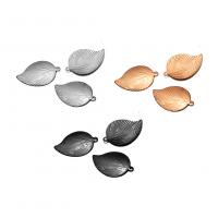 Brass Jewelry Pendants Leaf plated fashion jewelry & DIY nickel lead & cadmium free Approx 1mm Sold By Bag