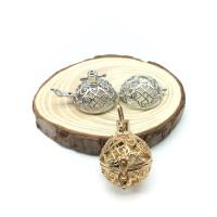 Hollow Brass Pendants plated can open and put into something 33.5*25.6mm Sold By Bag