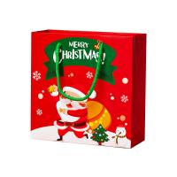 Papel bolsa, Rectángular, Sostenible & Diseño de Navidad & Lindo & Joyería, Rojo, 200x200x80mm, Vendido por UD