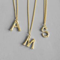 925 Sterling Silver Necklaces Alphabet Letter gold color plated & for woman metallic color plated Length Approx 19.7 Inch Sold By Lot