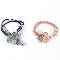 Ponytail Holder Crystal with Rubber Band & Lace fashion jewelry & Korean style & for woman Sold By Lot