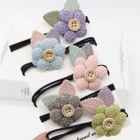 Ponytail Holder Cloth Flower Korean style & for woman 32mm Sold By Lot