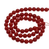 Natural Coral Beads Round fashion jewelry & DIY red Approx 1mm Sold Per Approx 14.9 Inch Strand