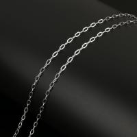 Rustfrit stål Oval Chain, Stainless Steel, mode smykker & du kan DIY & oval kæde, oprindelige farve, 5x2.5x0.5mm, 50m/Spool, Solgt af Spool