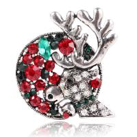 Zinc Alloy Brooch with Crystal plated Christmas Design & Unisex & with rhinestone nickel lead & cadmium free Sold By PC