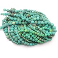 Sinkiang Turquoise Beads Round polished DIY & frosted green Sold Per Approx 15 Inch Strand