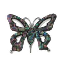 Natural Abalone Shell Pendants Zinc Alloy with Abalone Shell Butterfly platinum color plated can be used as brooch or pendant nickel lead & cadmium free Approx 6mm Sold By Bag
