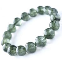 grüne Haar Stein Perle, rund, poliert, Modeschmuck & DIY & verschiedene Größen vorhanden, verkauft per ca. 15 ZollInch Strang