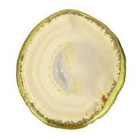 Agat Cabochon, med Mässing, Flat Round, guldfärg pläterade, fasetterad, 78x92x5.5mm, 5PC/Lot, Säljs av Lot
