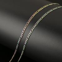 الفولاذ المقاوم للصدأ فيغارو سلسلة, مجوهرات الموضة & سلسلة فيجارو, متعددة الألوان, 4.5x3x1mm,6x3x1mm, 10م/بكرة, تباع بواسطة بكرة
