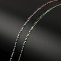 Nehrđajućeg čelika Curb Chain, Nehrđajući čelik, s plastična kalem, rubnik lanac, multi-boji, 3.50x2.50x1mm, 10m/spool, Prodano By spool