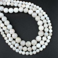 Prirodni Crazy ahat perle, Crazy Agate, Krug, različite veličine za izbor, bijel, Rupa:Približno 1mm, Prodano Per Približno 14.9 inčni Strand