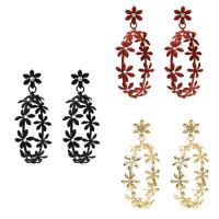 Zinc Alloy Drop Earrings Flower plated for woman & with rhinestone nickel lead & cadmium free Sold By Pair