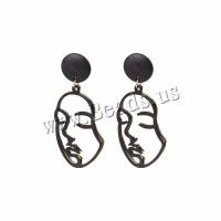 Zinc Alloy Drop Earrings with Plastic plated fashion jewelry & for woman black nickel lead & cadmium free 60mm Sold By Pair