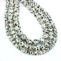 Perles dalmatiens, Dalmate, Rond, normes différentes pour le choix, blanc et noir, Trou:Environ 1mm, Vendu par Environ 14.9 pouce brin