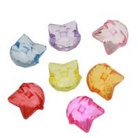 Akrylowe wisiorki, Akryl, Kot, DIY & przezroczysty, mieszane kolory, 18x17x11mm, otwór:około 3mm, około 270komputery/torba, sprzedane przez torba