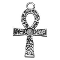 Zinc Alloy Cross Pendants fashion jewelry & blacken silver color nickel lead & cadmium free Approx 4.5mm Sold By Lot