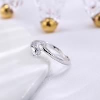 Sterling zilver ringen, 925 sterling zilver, met Cubic Zirconia, mode sieraden & voor vrouw, wit, 0.4cm, Verkocht door PC